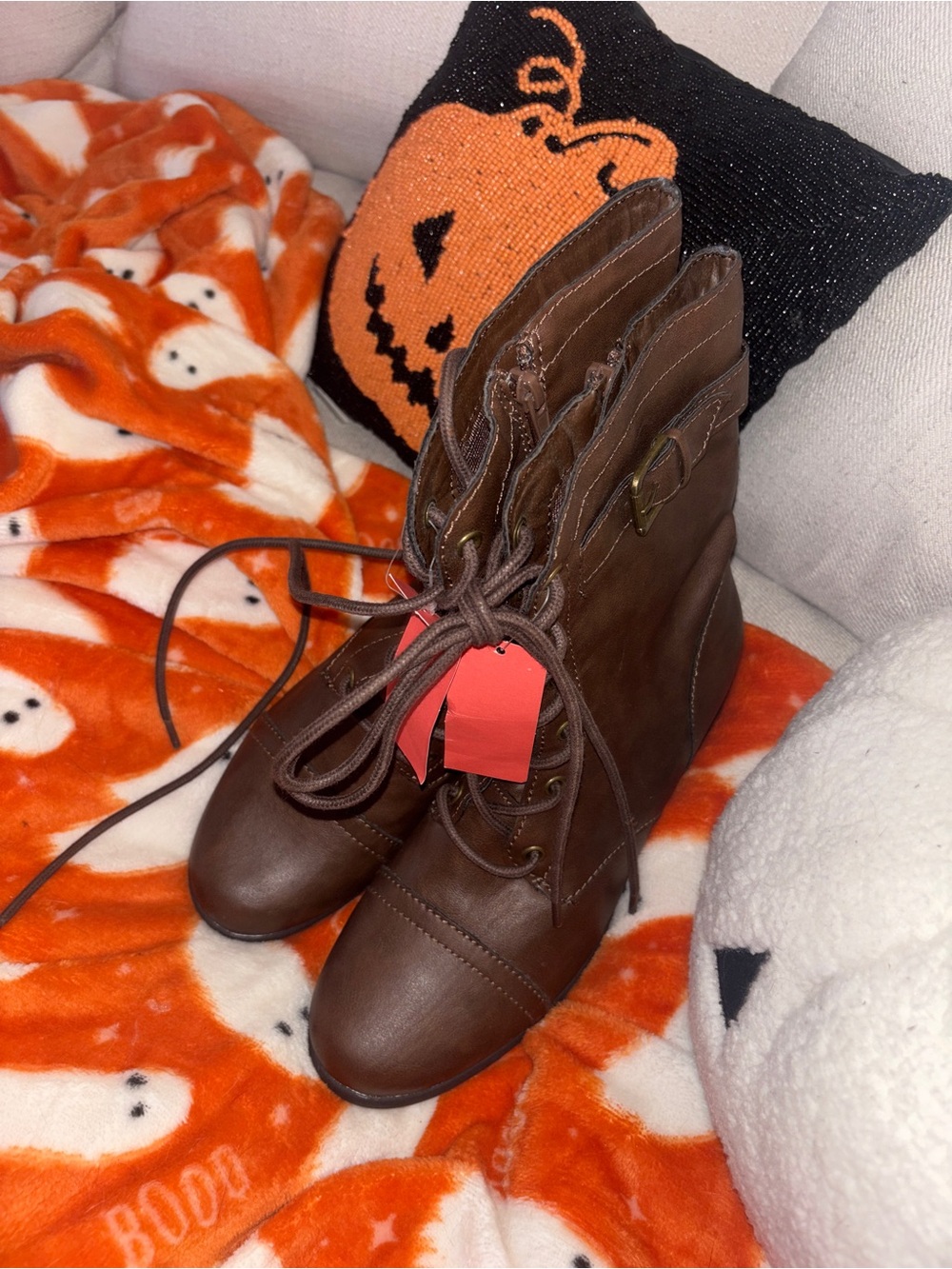 Women’s Brown Lace-Up Ankle Boots